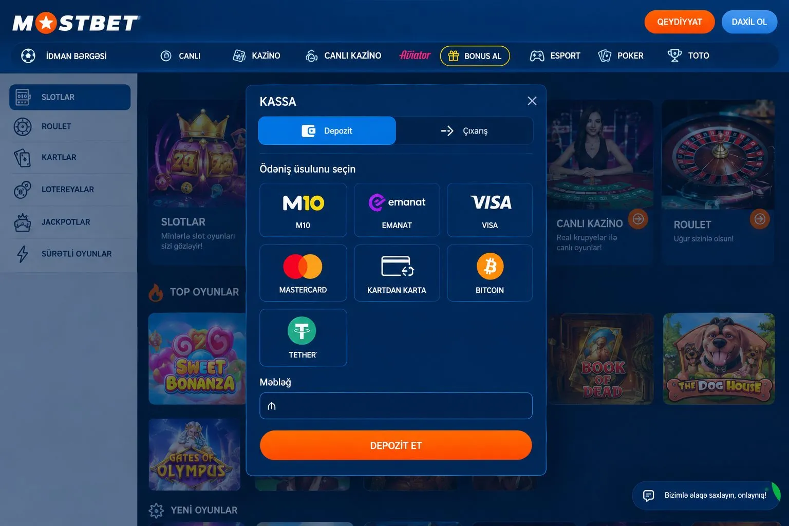Mostbet deposit və çıxarış metodları (Azərbaycan üçün) — Mostbet Oyun